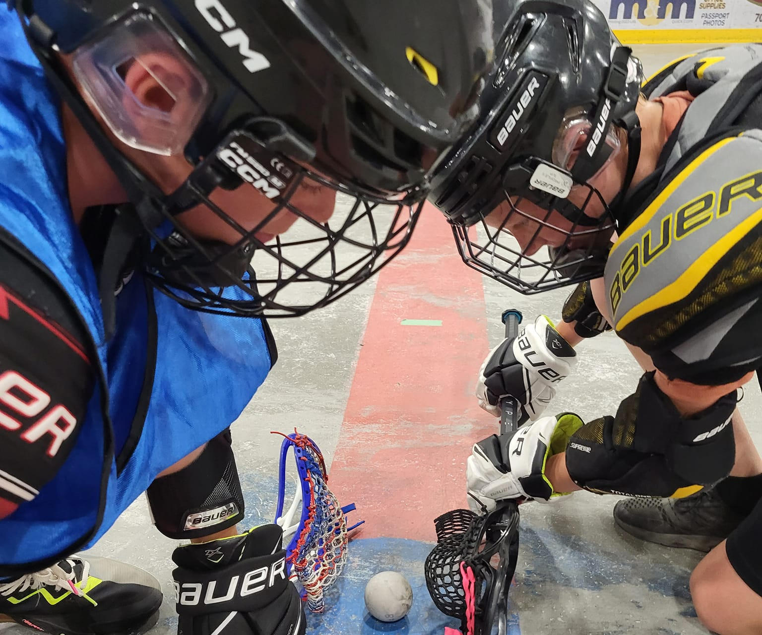 Burin Peninsula Outlaws lacrosse faceoff